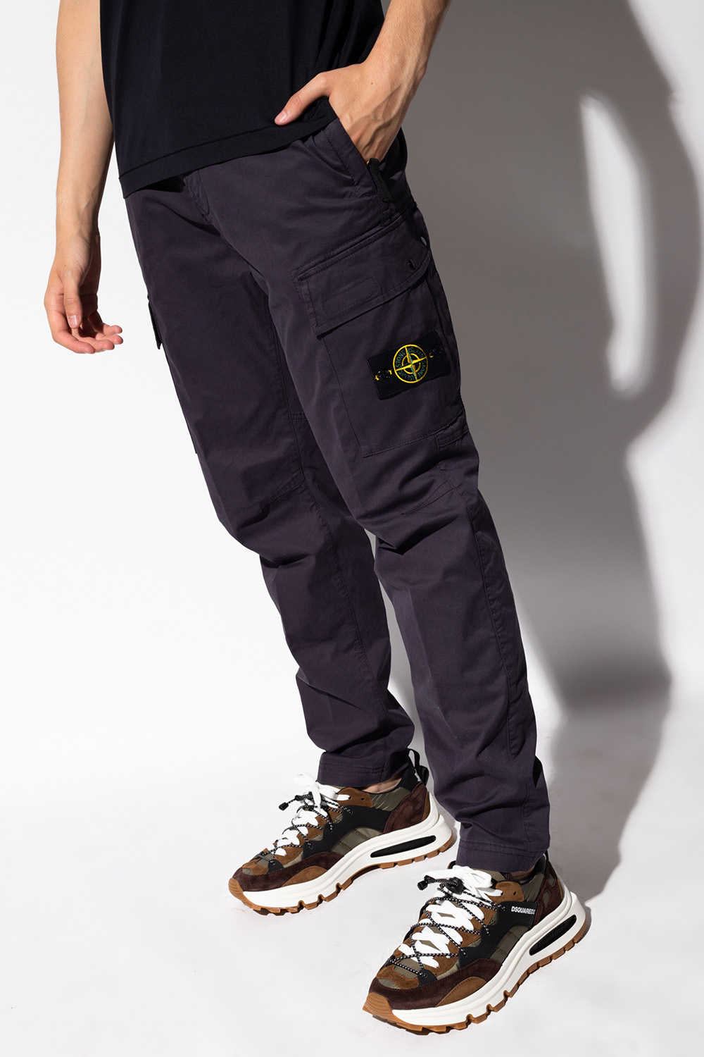 IetpShops AG - Navy blue straight Trousers with multiple pockets